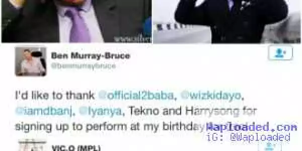 Vic O Offers To Perform For Free At Ben Bruce’s Birthday